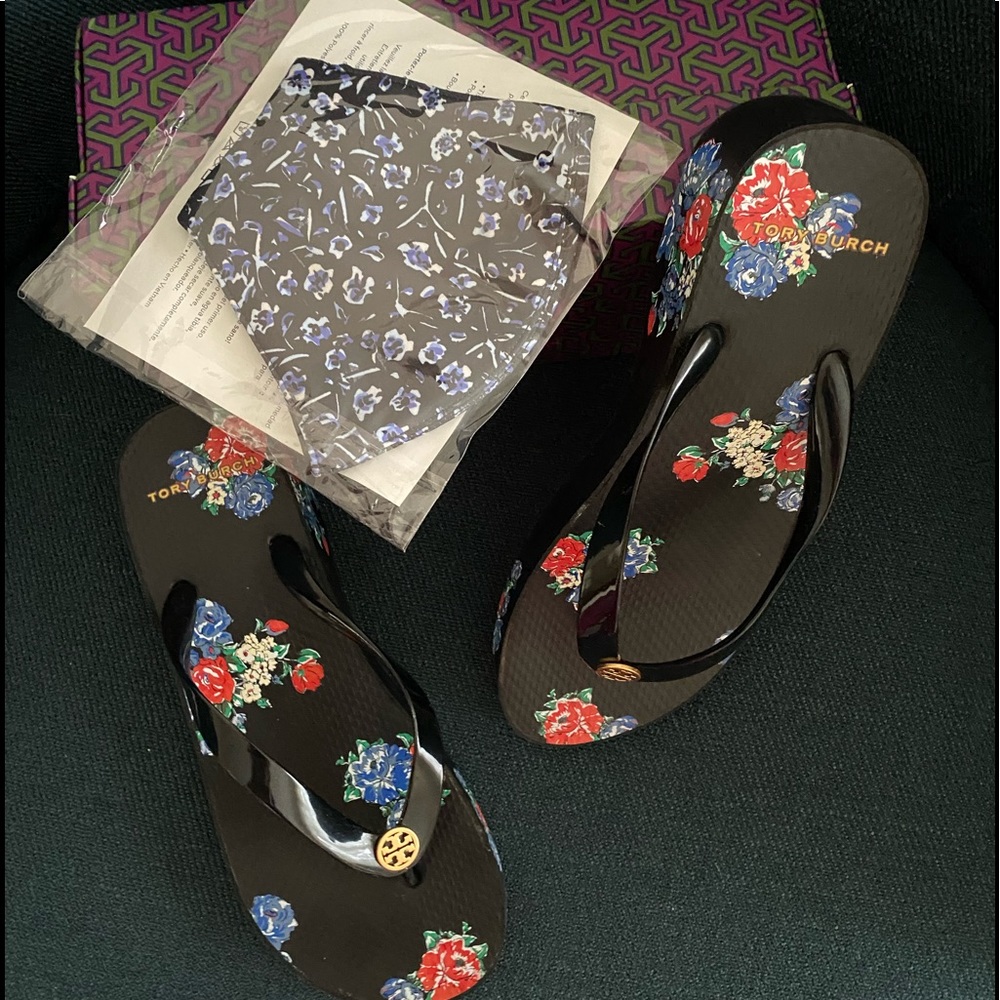 Tory Burch Printed Flip Flops @ Mask